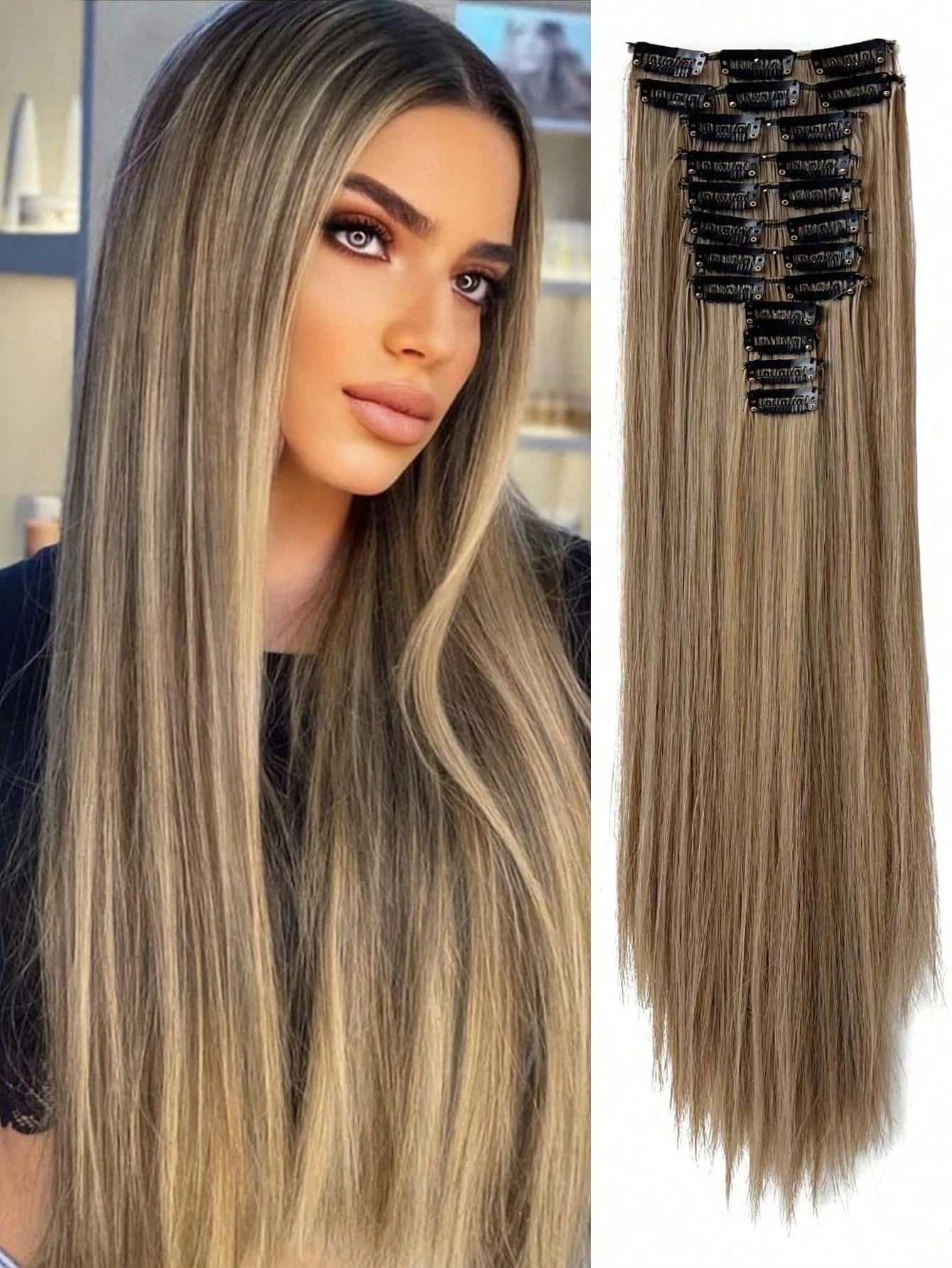 24 بوصة 12 وصلات شعر 24
