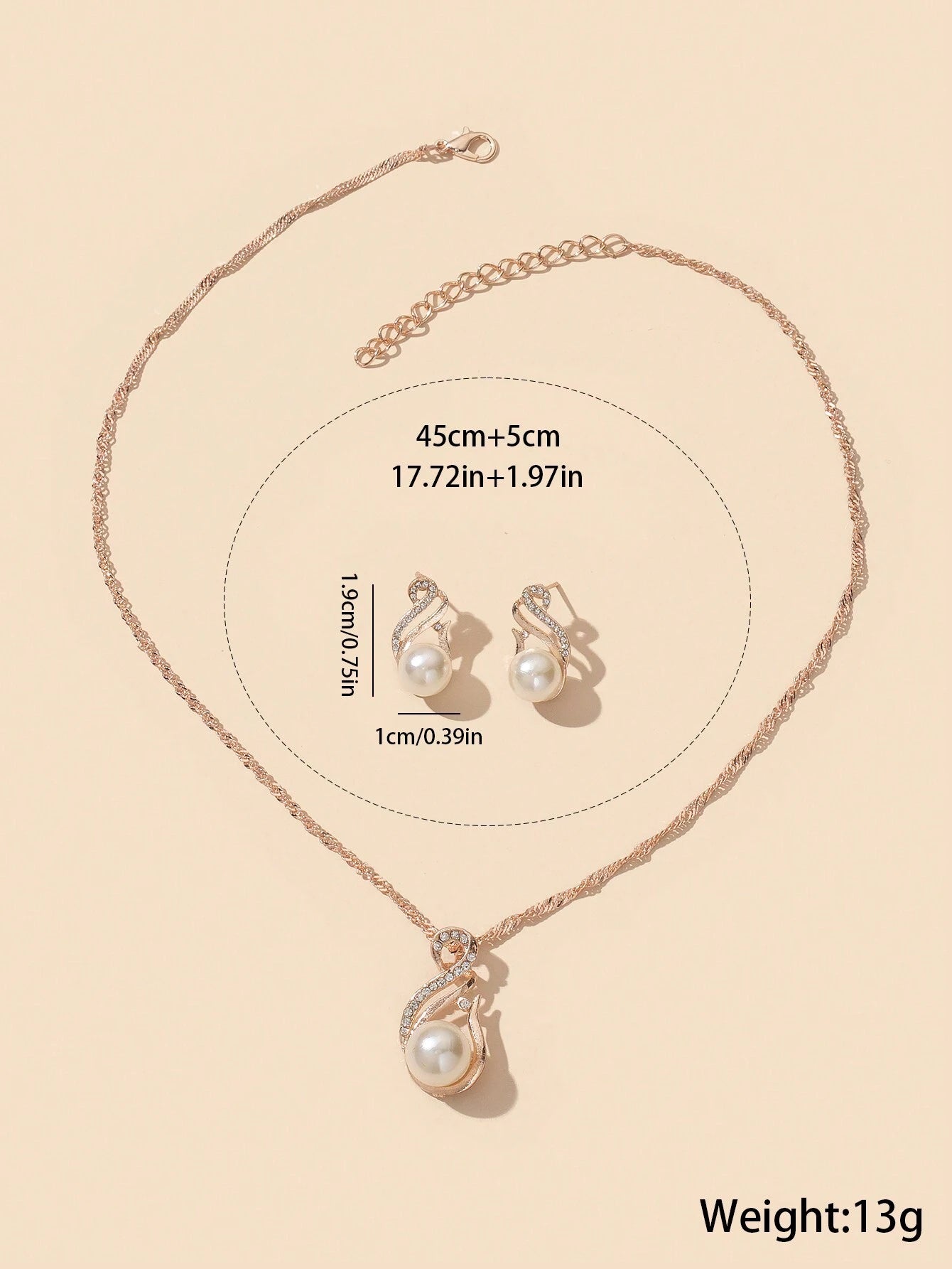 1 set/1 pièce Collier et 1 paire 24