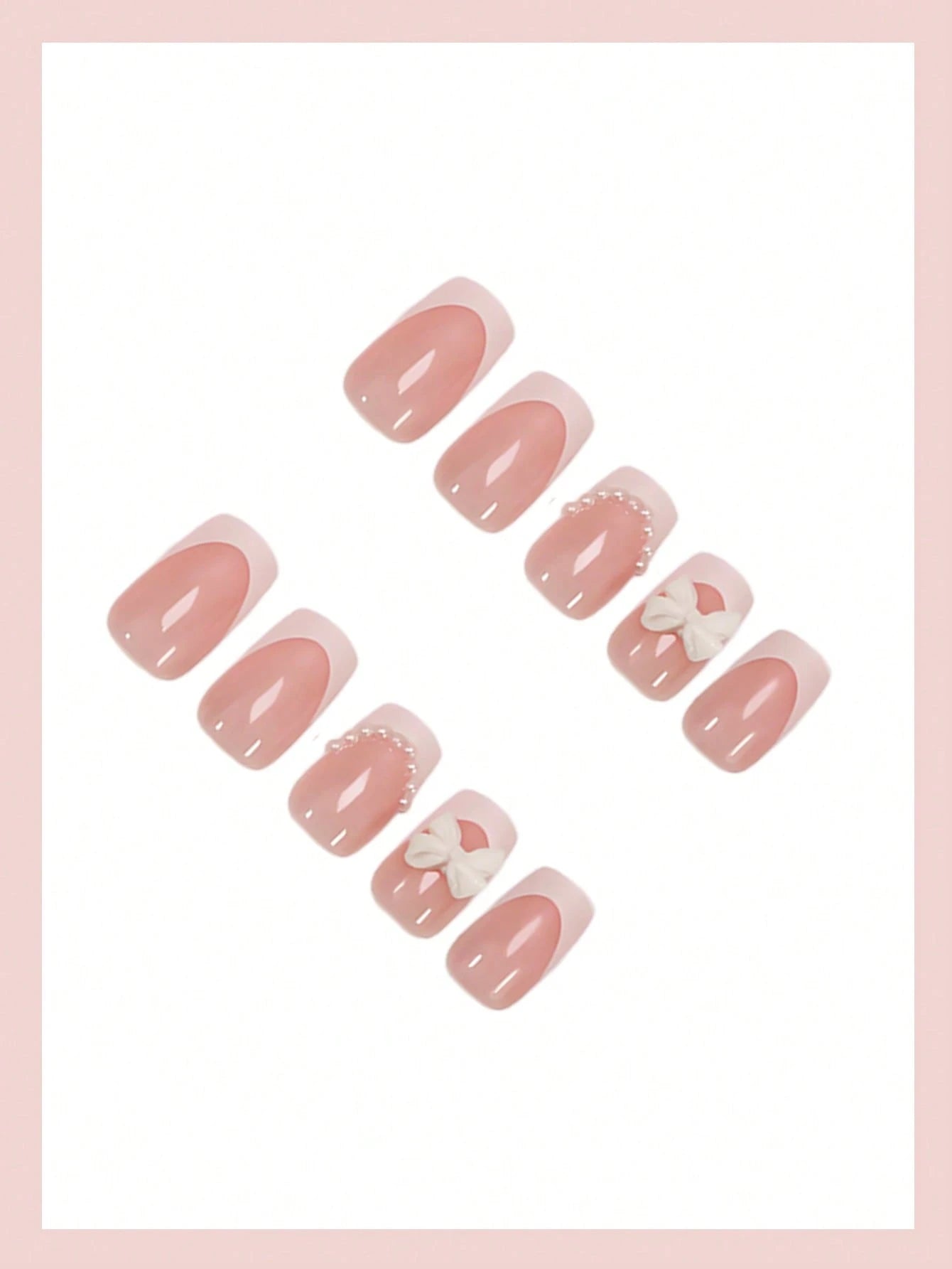 24 pièces Ensemble de faux ongles 12