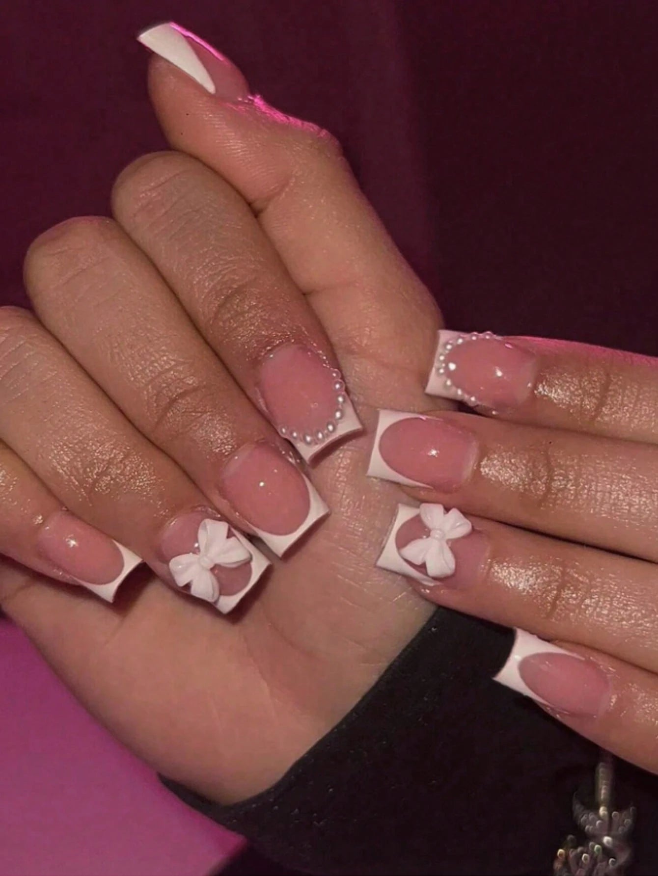 24 pièces Ensemble de faux ongles 12