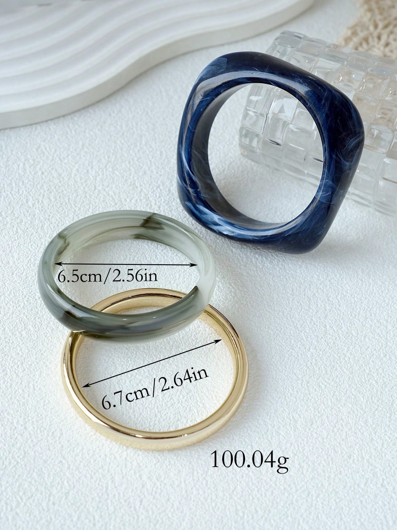 3 pièces Bracelet acrylique vintage 32