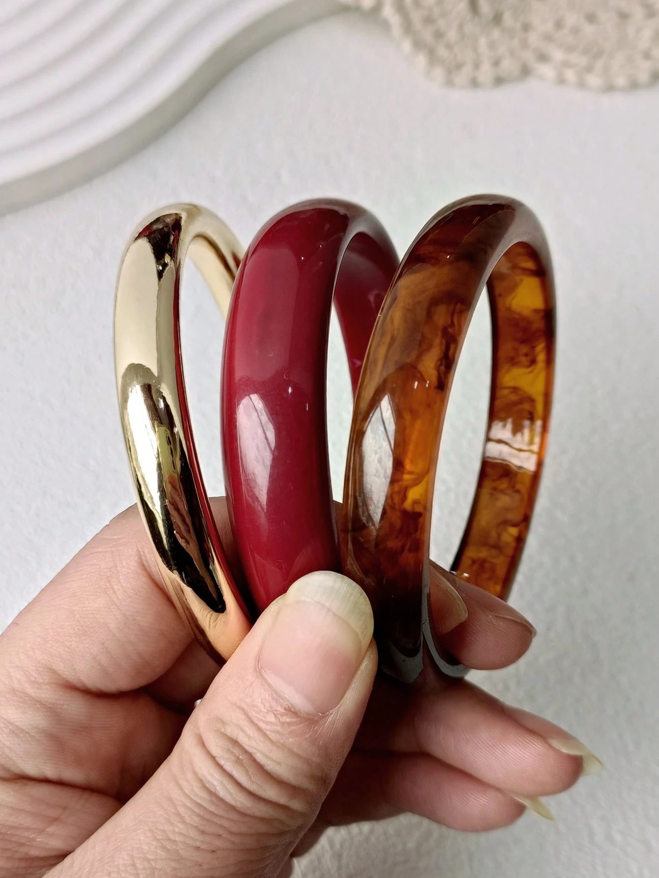 3 pièces Bracelet acrylique vintage 32