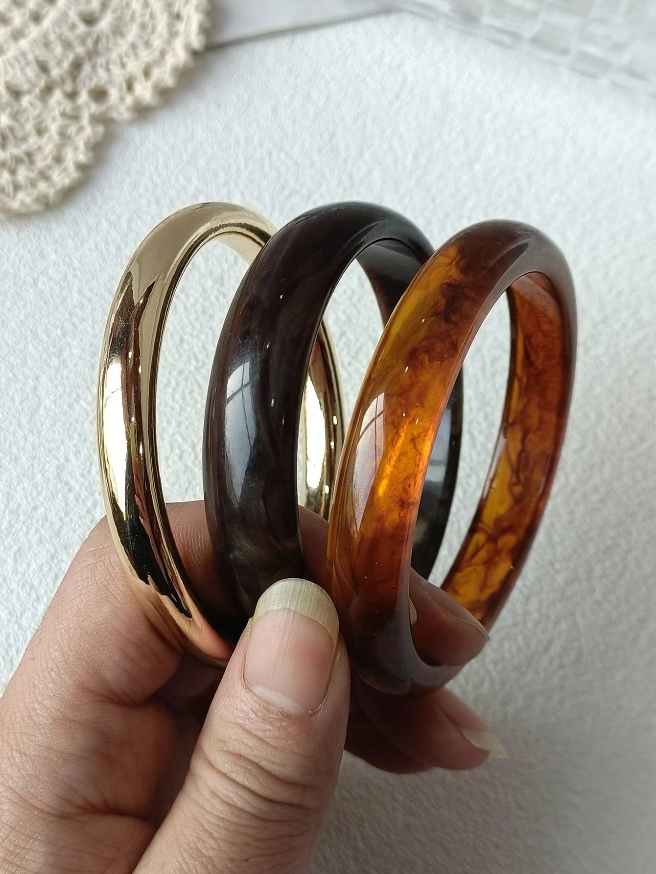 3 pièces Bracelet acrylique vintage 32