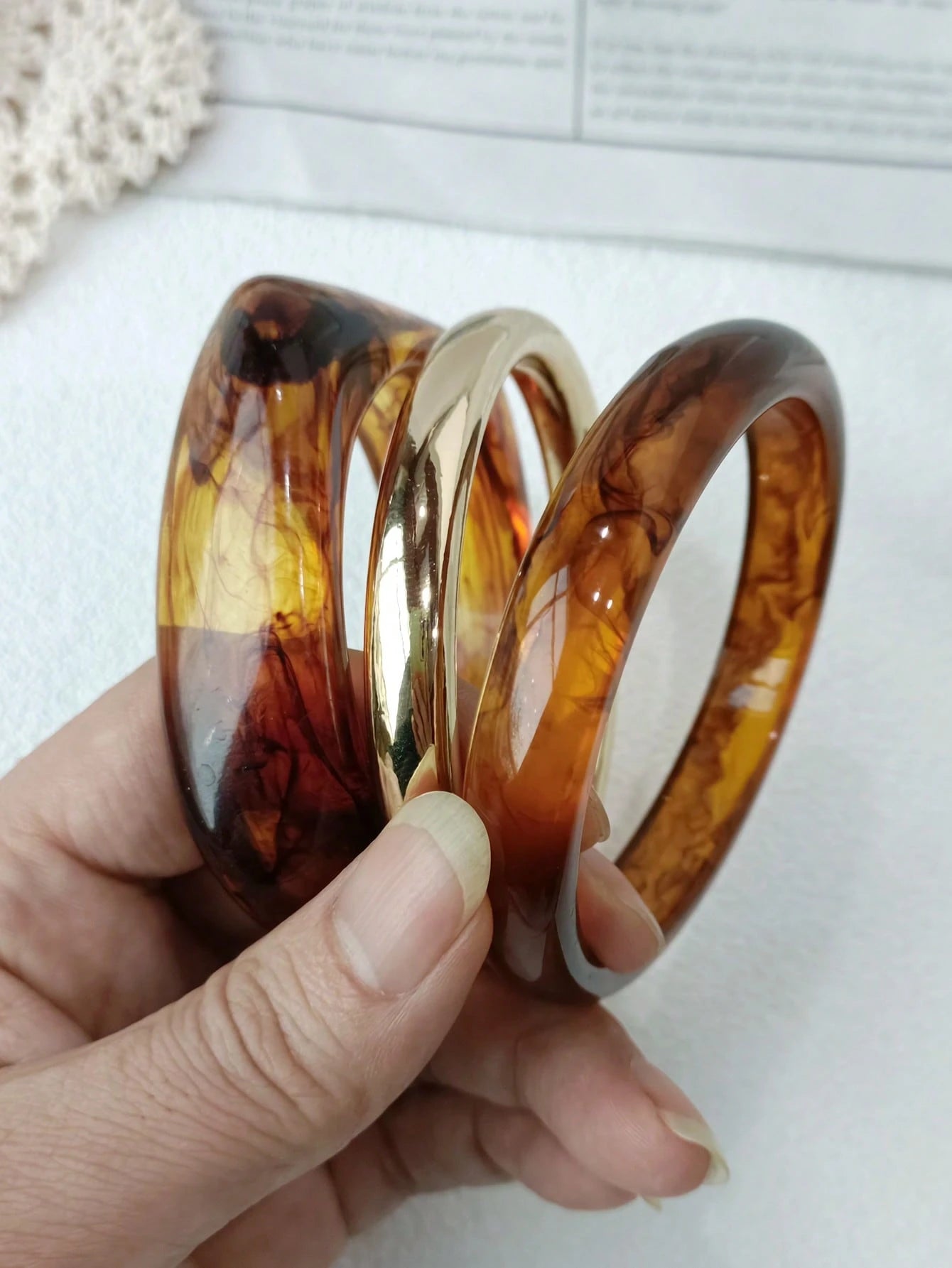 3 pièces Bracelet acrylique vintage 32