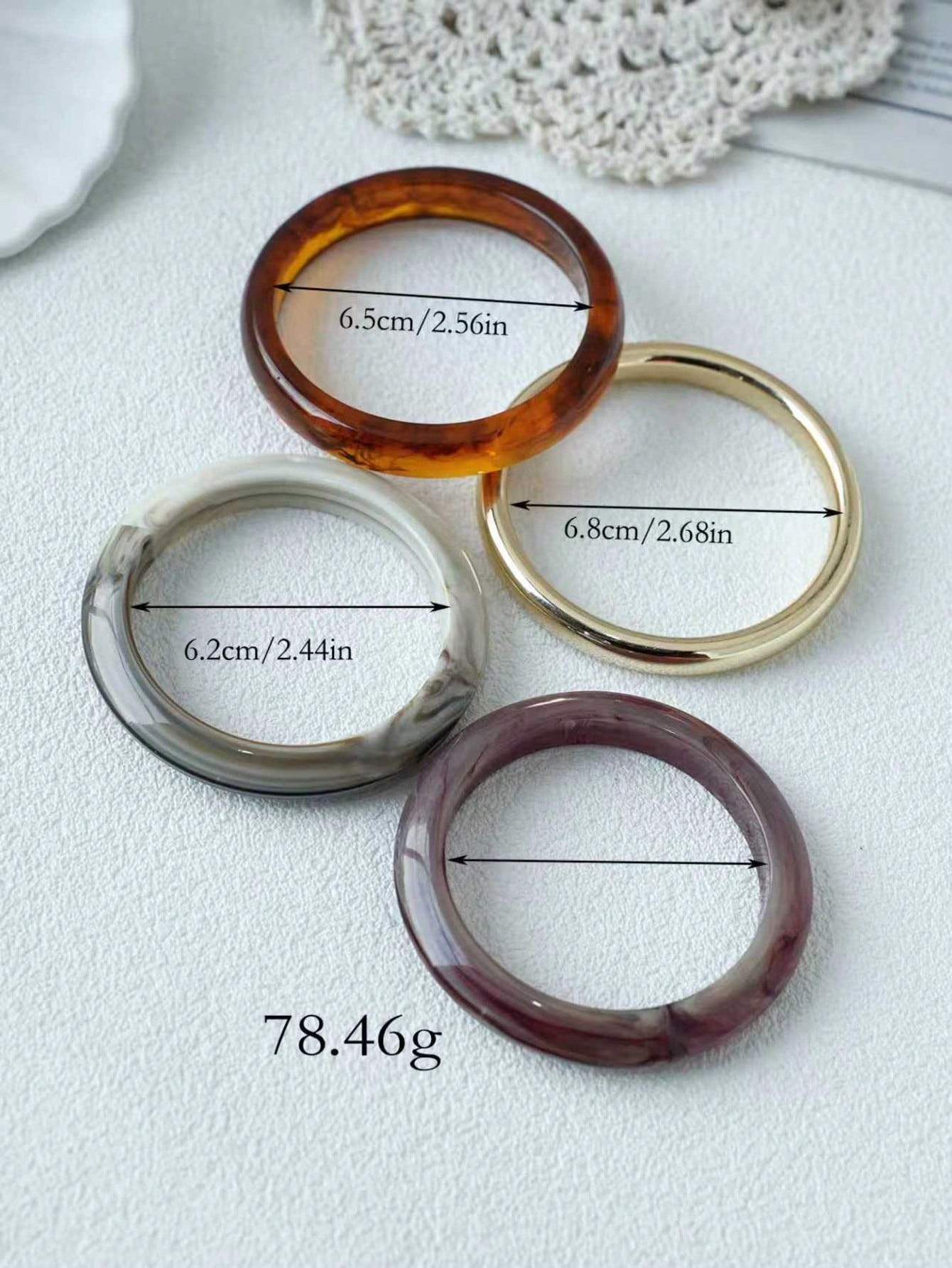 4 pièces Bracelet acrylique vintage 32