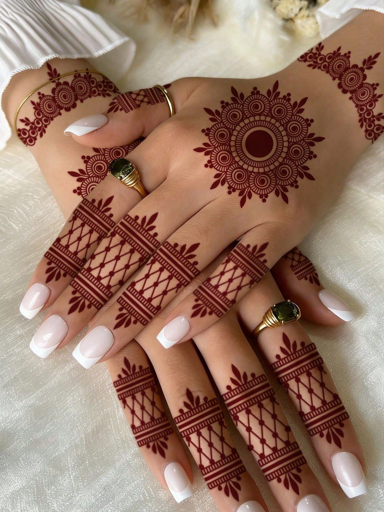 4 pièces de tatouages floraux 37