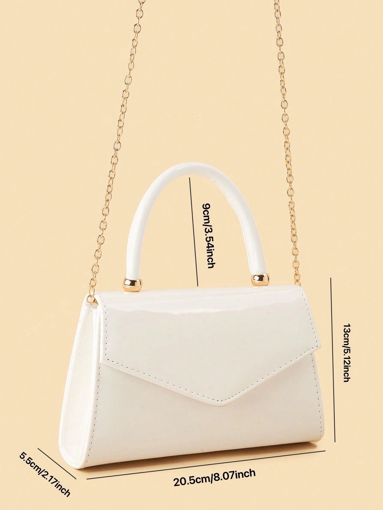 Sac à main miroir de couleur unie Blanc