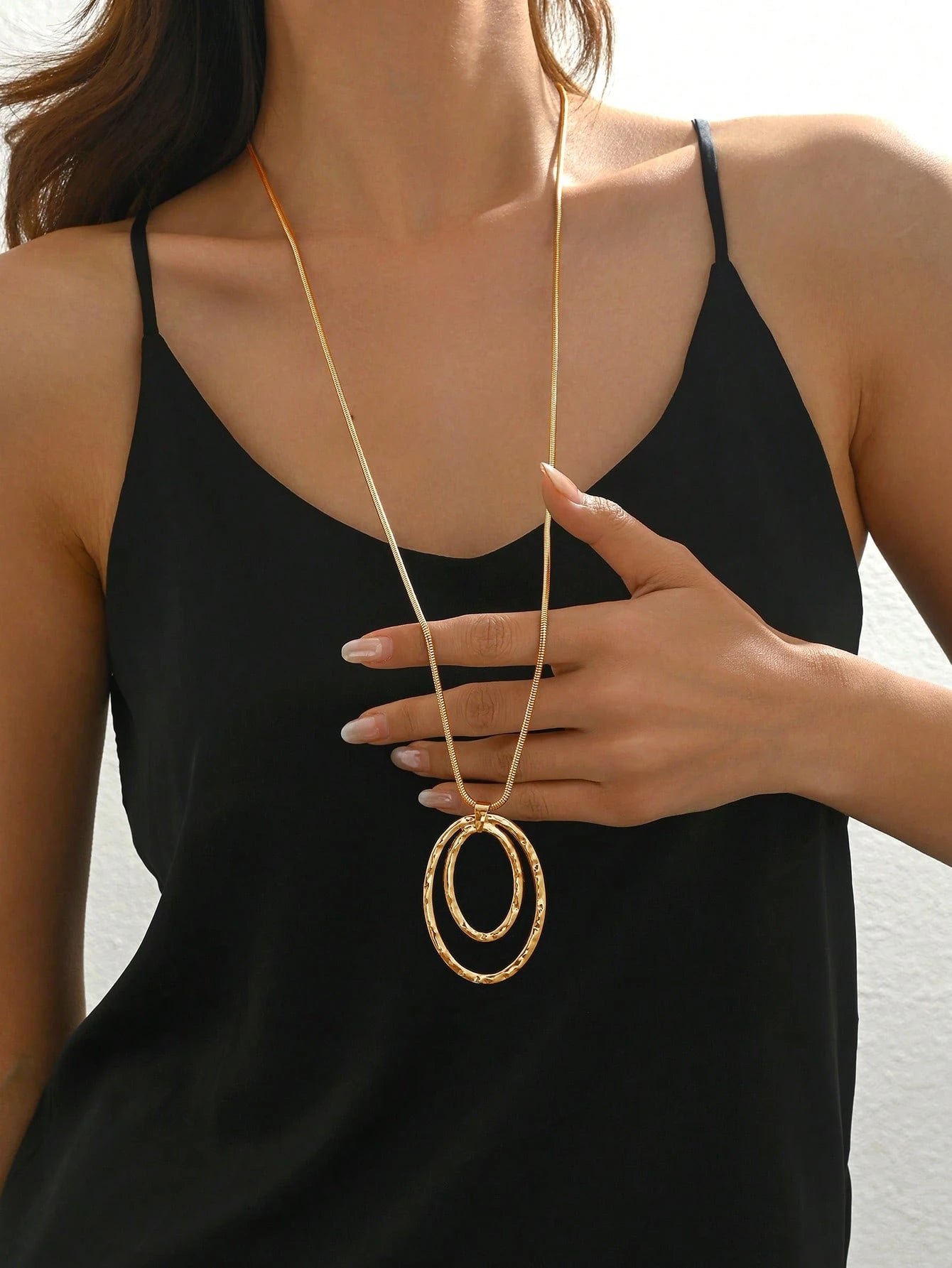1 pièce Collier pendentif ovale 18