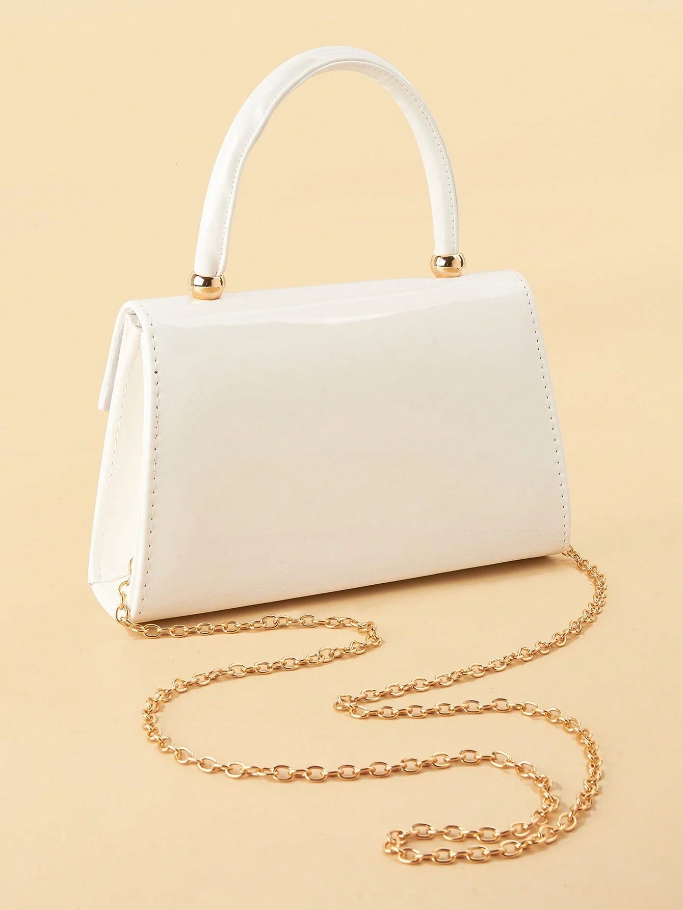 Sac à main miroir de couleur unie Blanc