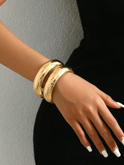 1 paire (2 pièces) Bracelets joncs en métal