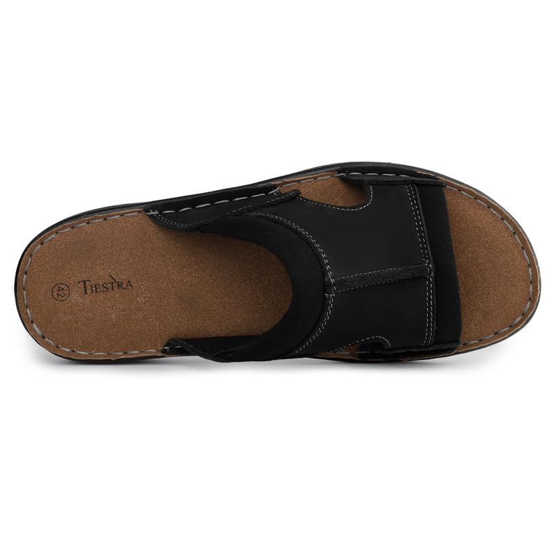 Sandales en Cuir Noir Brunâtre F