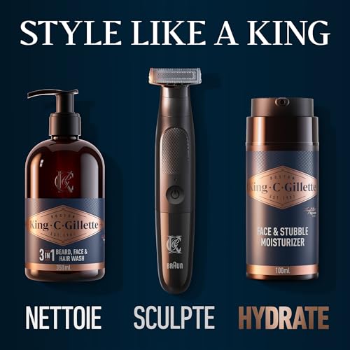 Gillette King C–Soin Hydratant Visage & Barbe Courte E