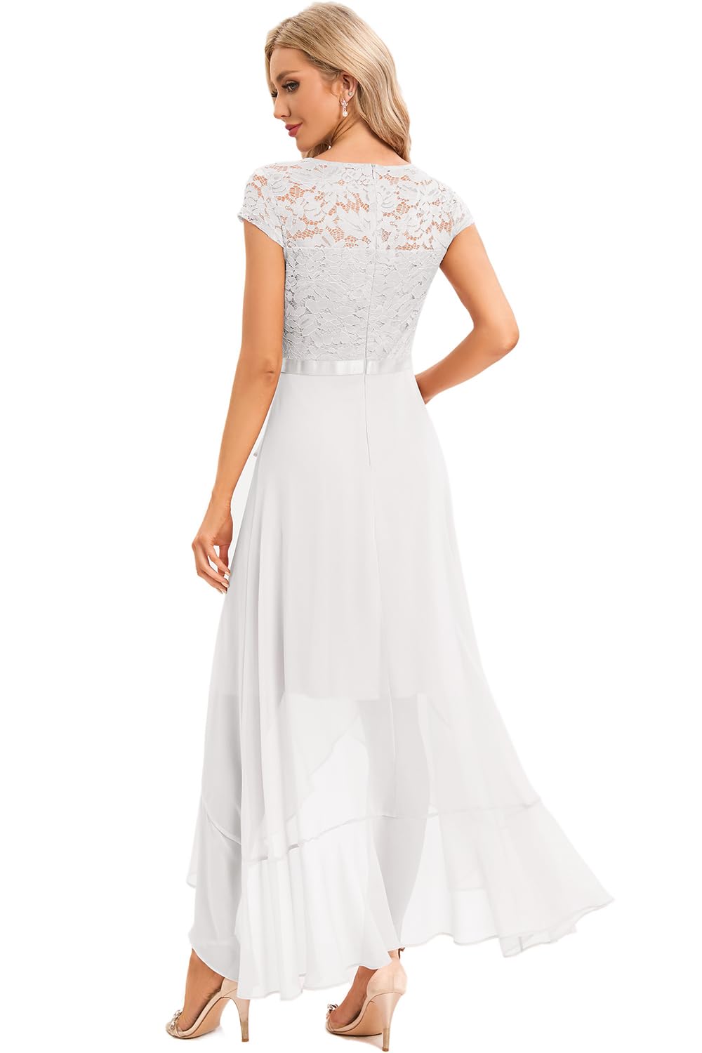 Robe Longue de Soirée Vert Beige-1 H