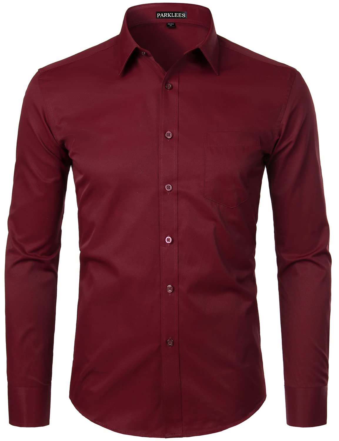 Chemise Homme Coupe Ajustée Micro Sergé Bordeaux B