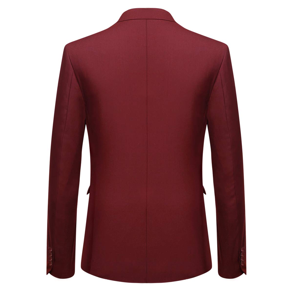 Costume Homme Slim Fit Deux Pièces Deux Boutons Vin Rouge A