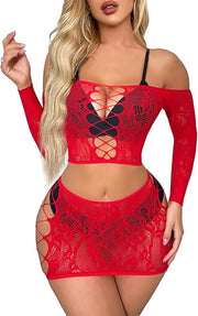 Ensemble de Lingerie Femme Rouge A