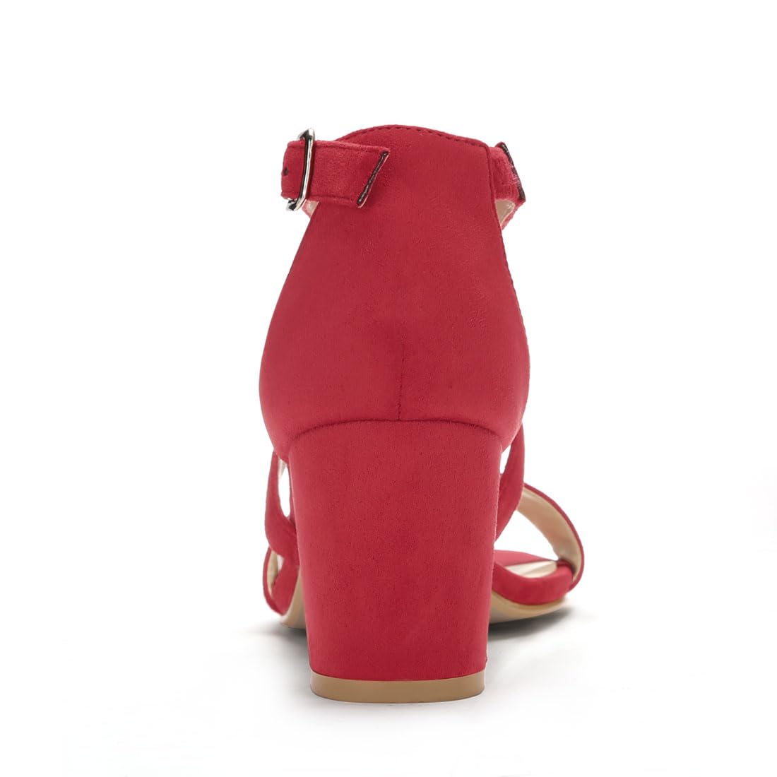 Sandales à Talon Carré Rouge C