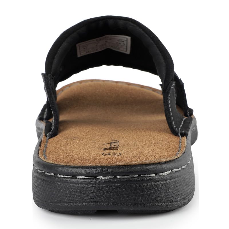 Sandales en Cuir Noir Brunâtre F