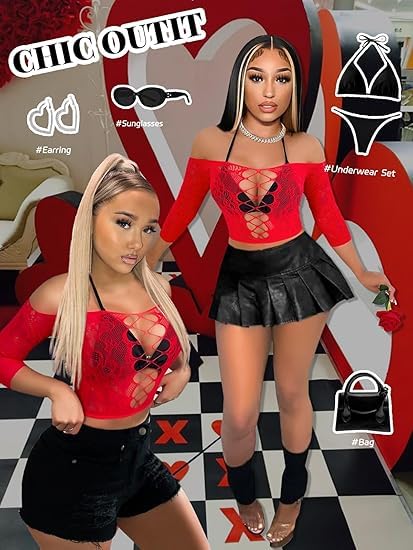 Ensemble de Lingerie Femme Rouge A