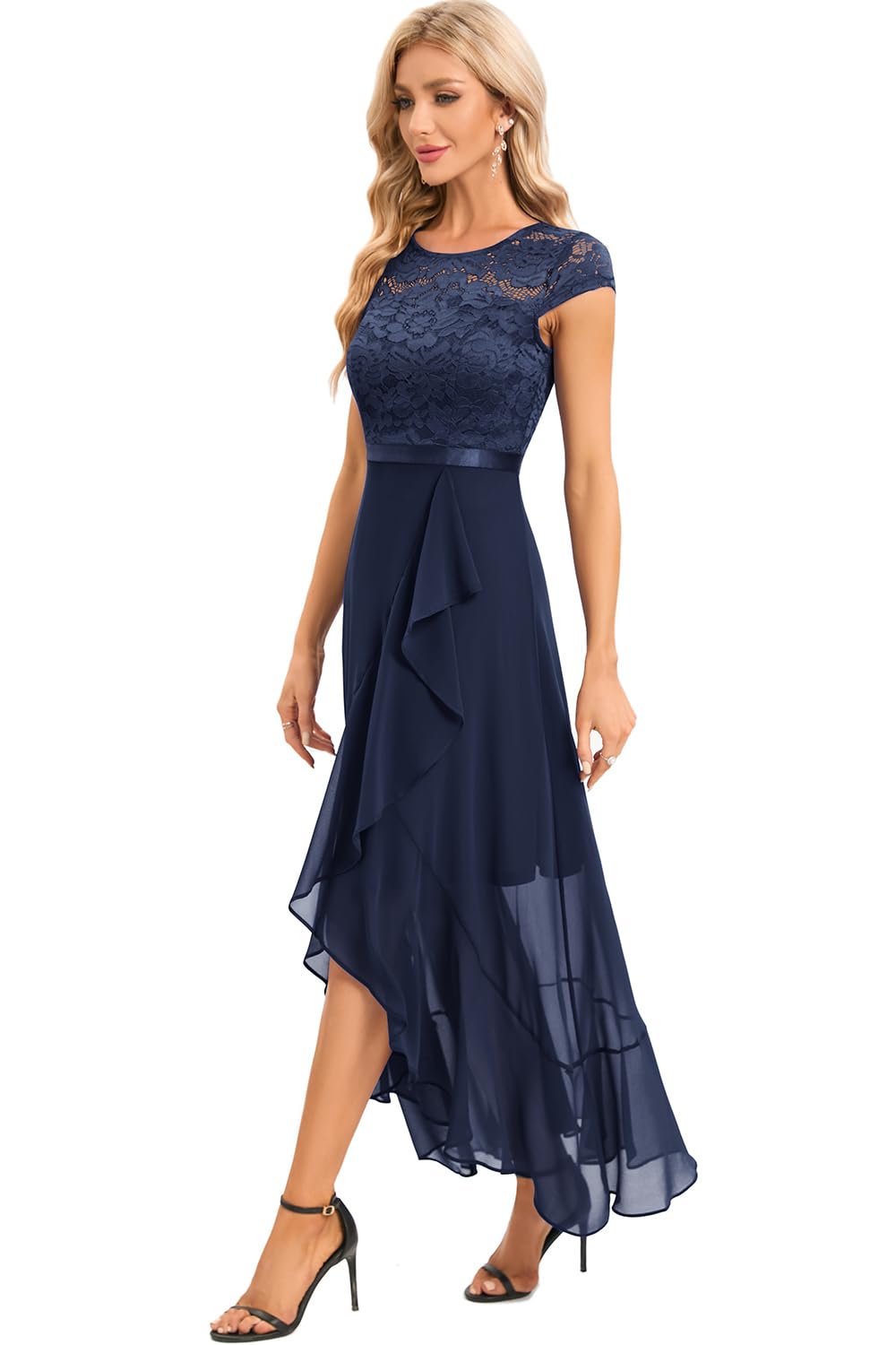 Robe Longue de Soirée Bleu Marine-1 H