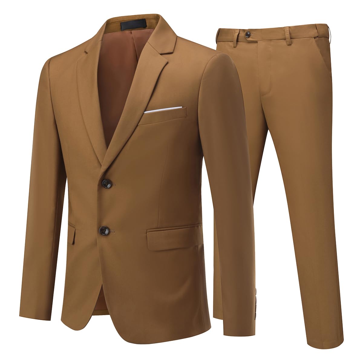 Costume Homme Slim Fit Deux Pièces Deux Boutons Café A