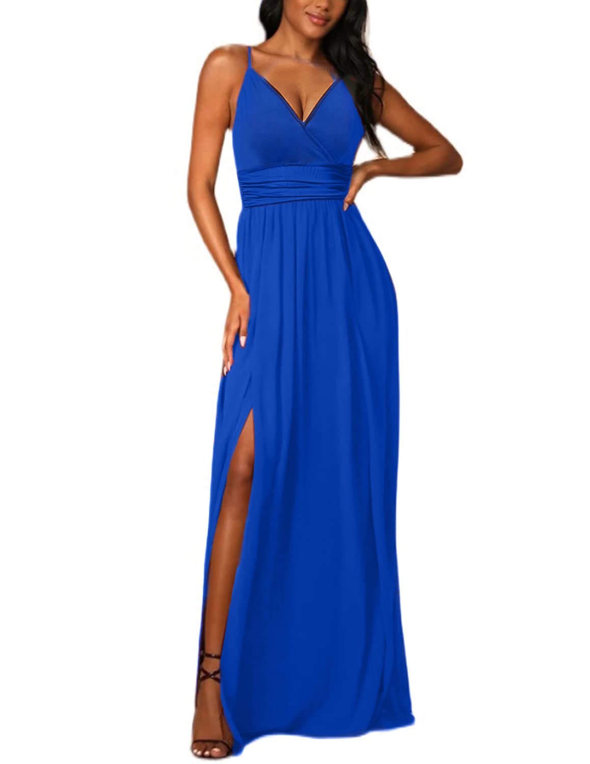 Robe d’Été Col V A-Bleu J