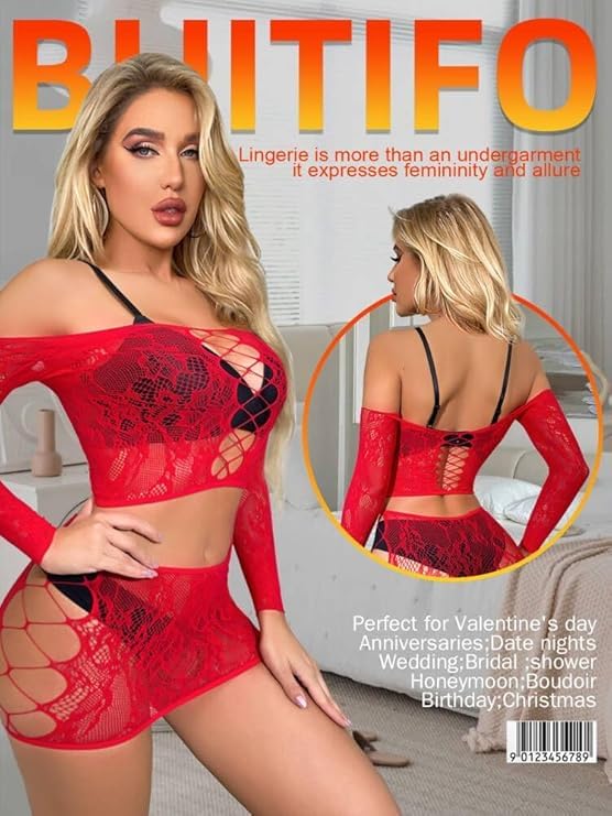 Ensemble de Lingerie Femme Rouge A