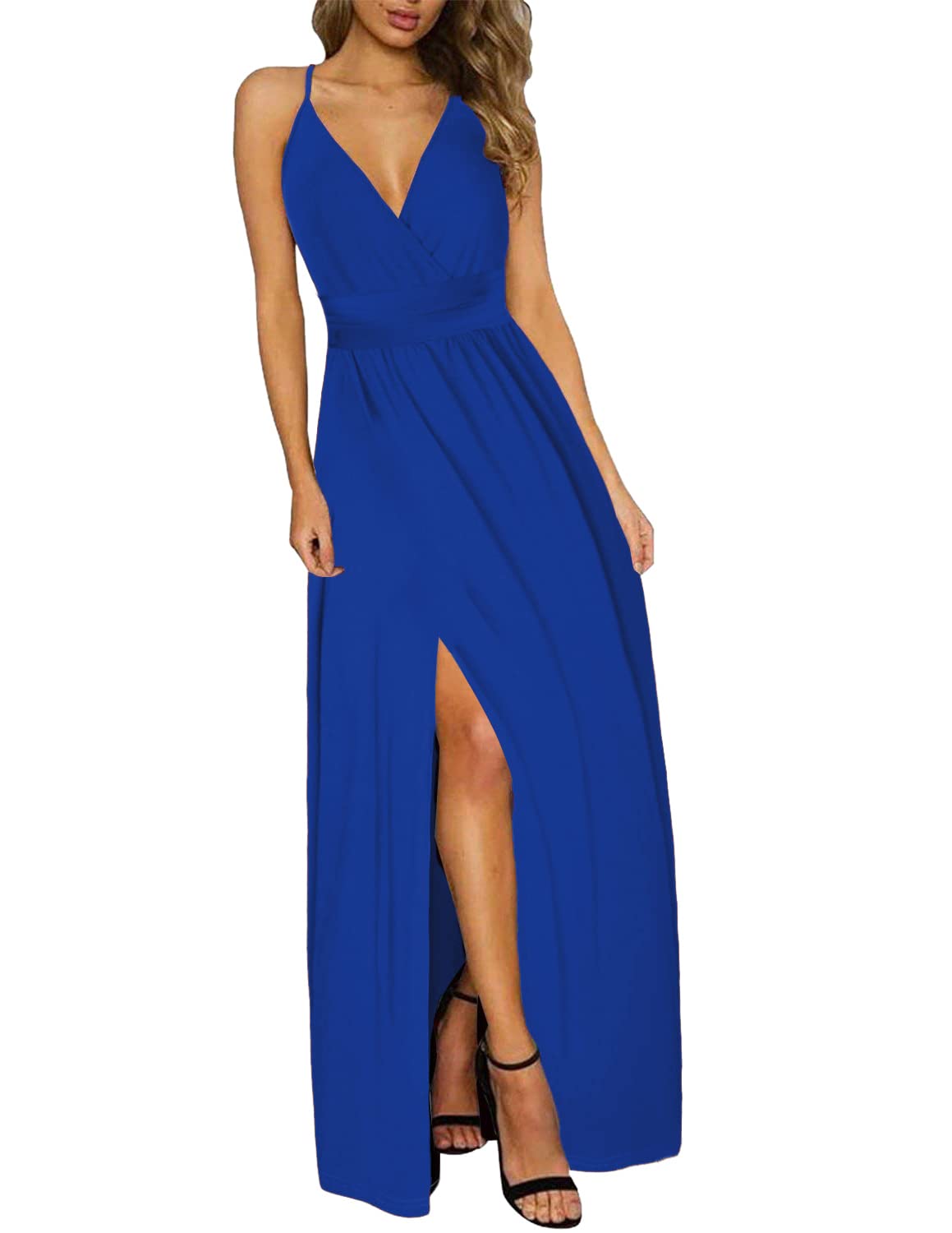 Robe d’Été Col V A-Bleu J