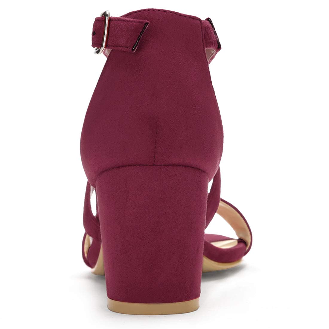 Sandales à Talon Carré Burgundy C