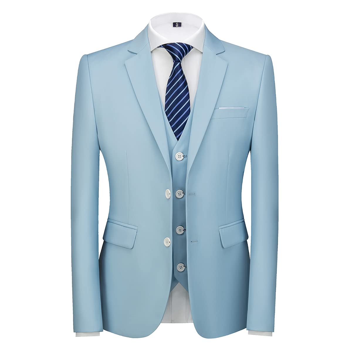 Costume Homme 3 Pièces Slim Fit Bijou Bleu Ciel B