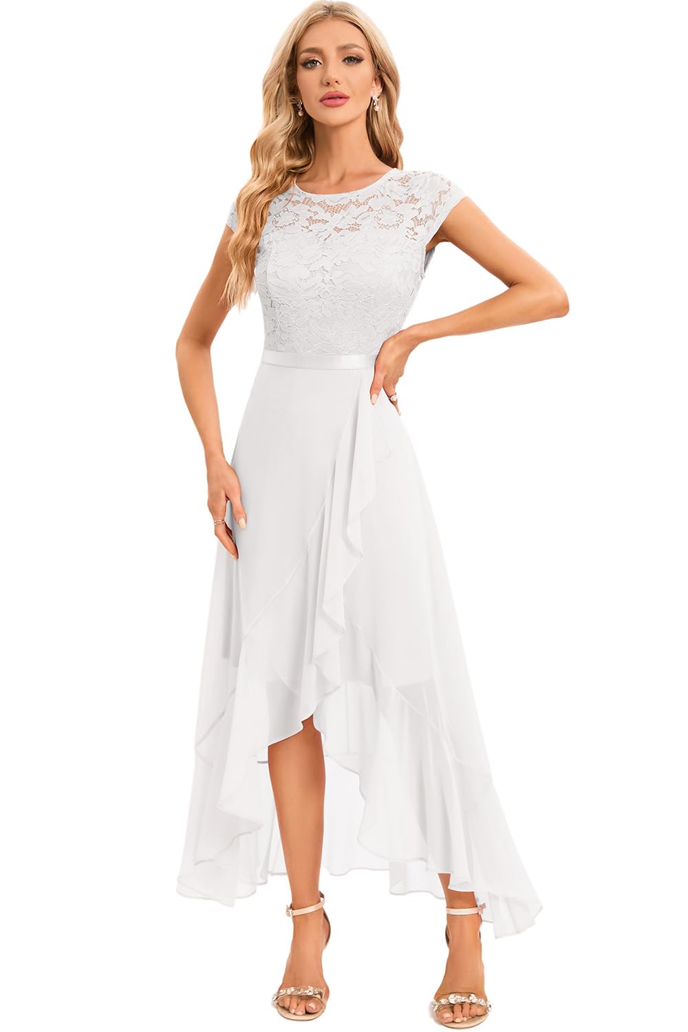 Robe Longue de Soirée Vert Beige-1 H