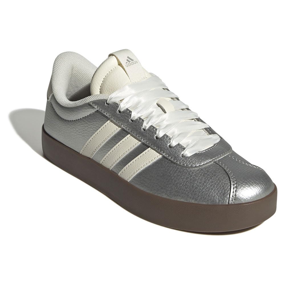 Adidas VL Court 3.0 Femme Silver Met Off White Gum-5 F