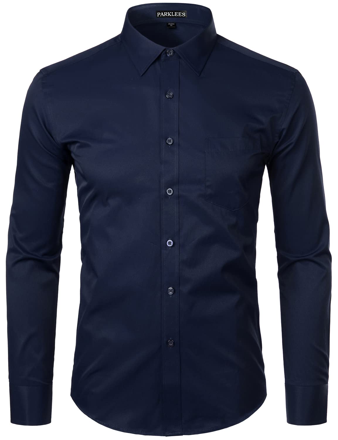 Chemise Homme Coupe Ajustée Micro Sergé Bleu Marine B