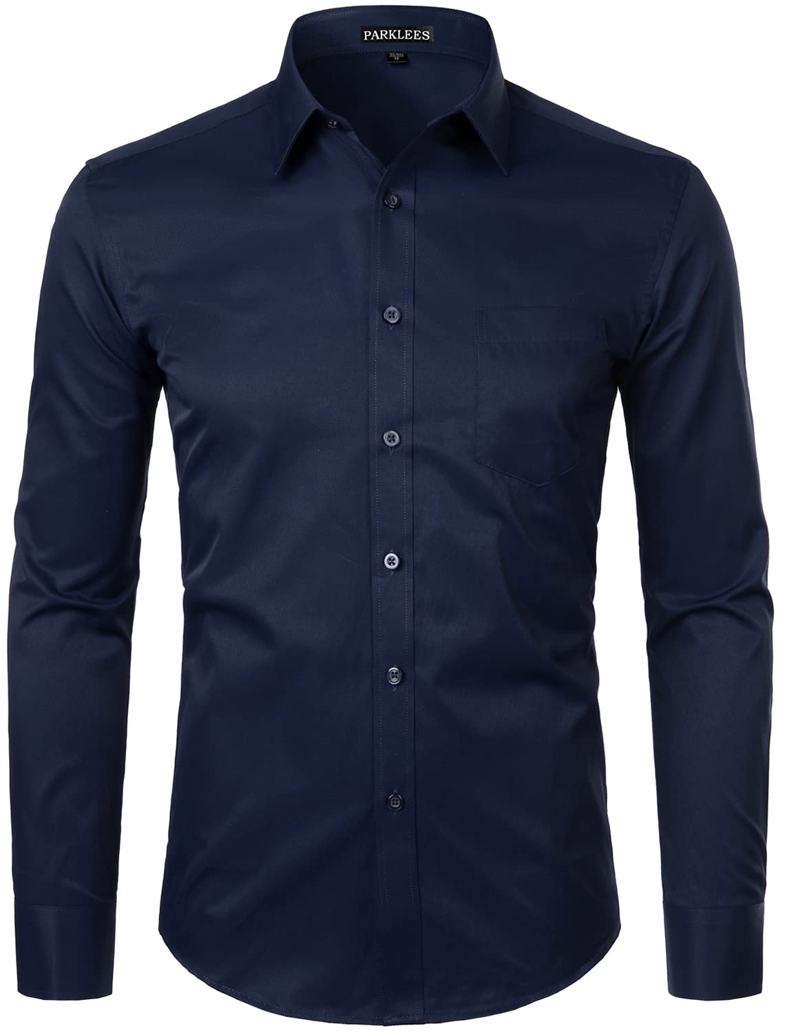 Chemise Homme Coupe Ajustée Micro Sergé Bleu Marine B