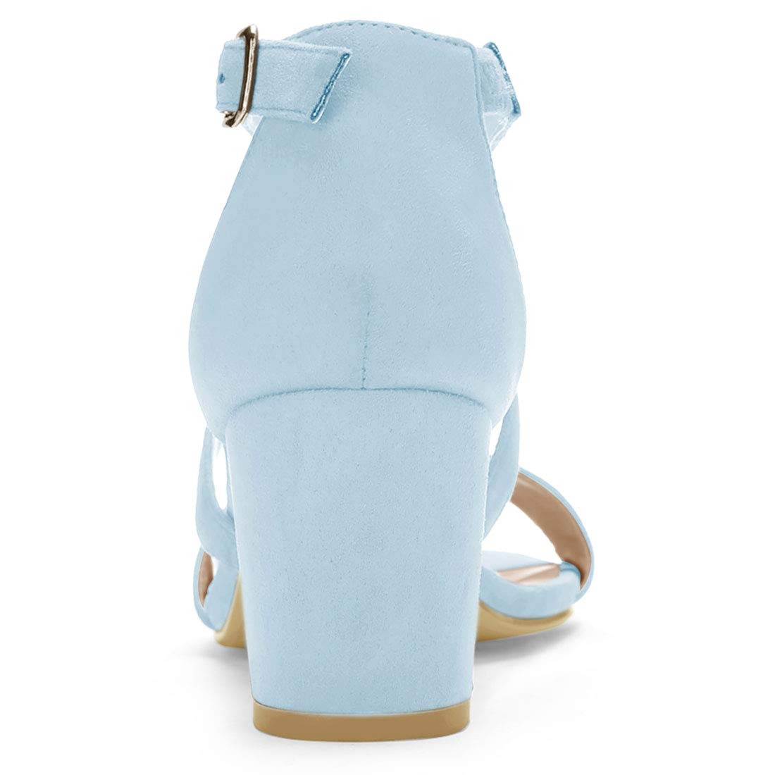 Sandales à Talon Carré Bleu C