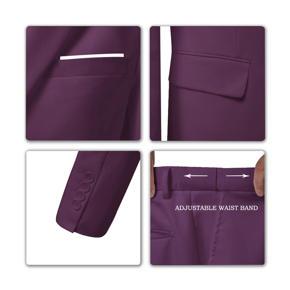 Costume Homme 3 Pièces Prune H