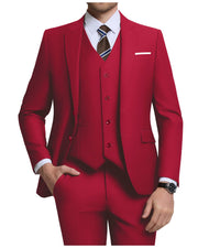 Costume Homme 3 Pièces Bordeaux Clair H