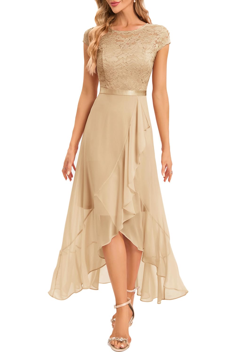 Robe Longue de Soirée Champagne-1 H