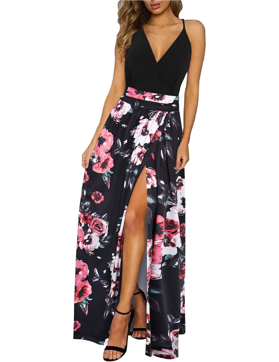 Robe d’Été Col V C-Noir J