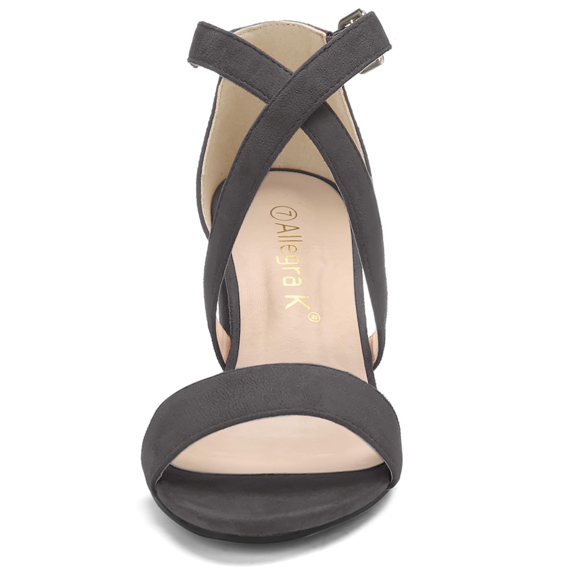 Sandales à Talon Carré Gris C