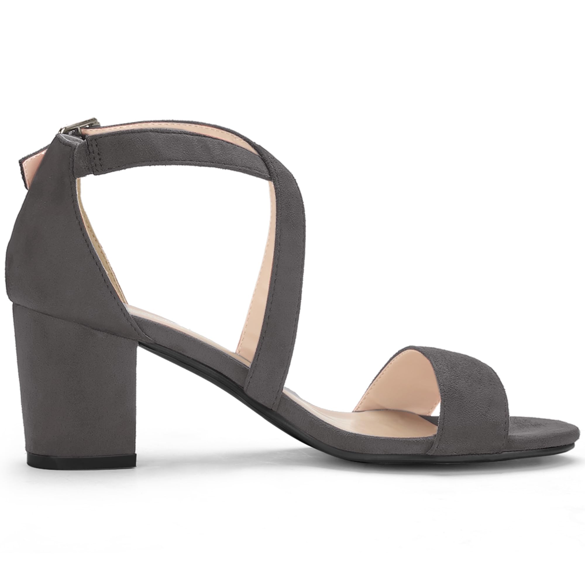 Sandales à Talon Carré Gris C