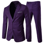 Costume Homme Slim Fit Deux Pièces Deux Boutons Violet A