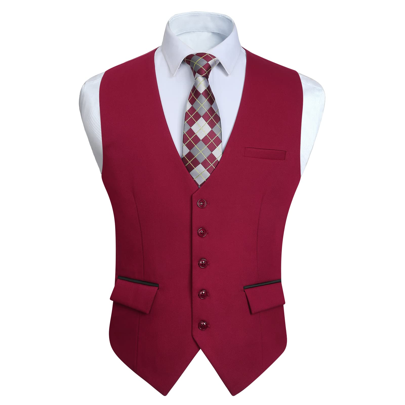 Gilet Costume Homme Vin Rouge D