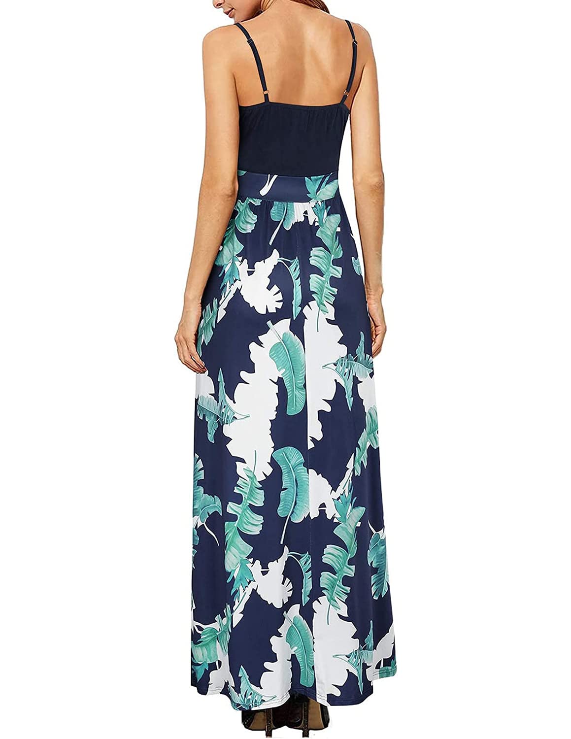 Robe d’Été Col V C-Bleu-1 J