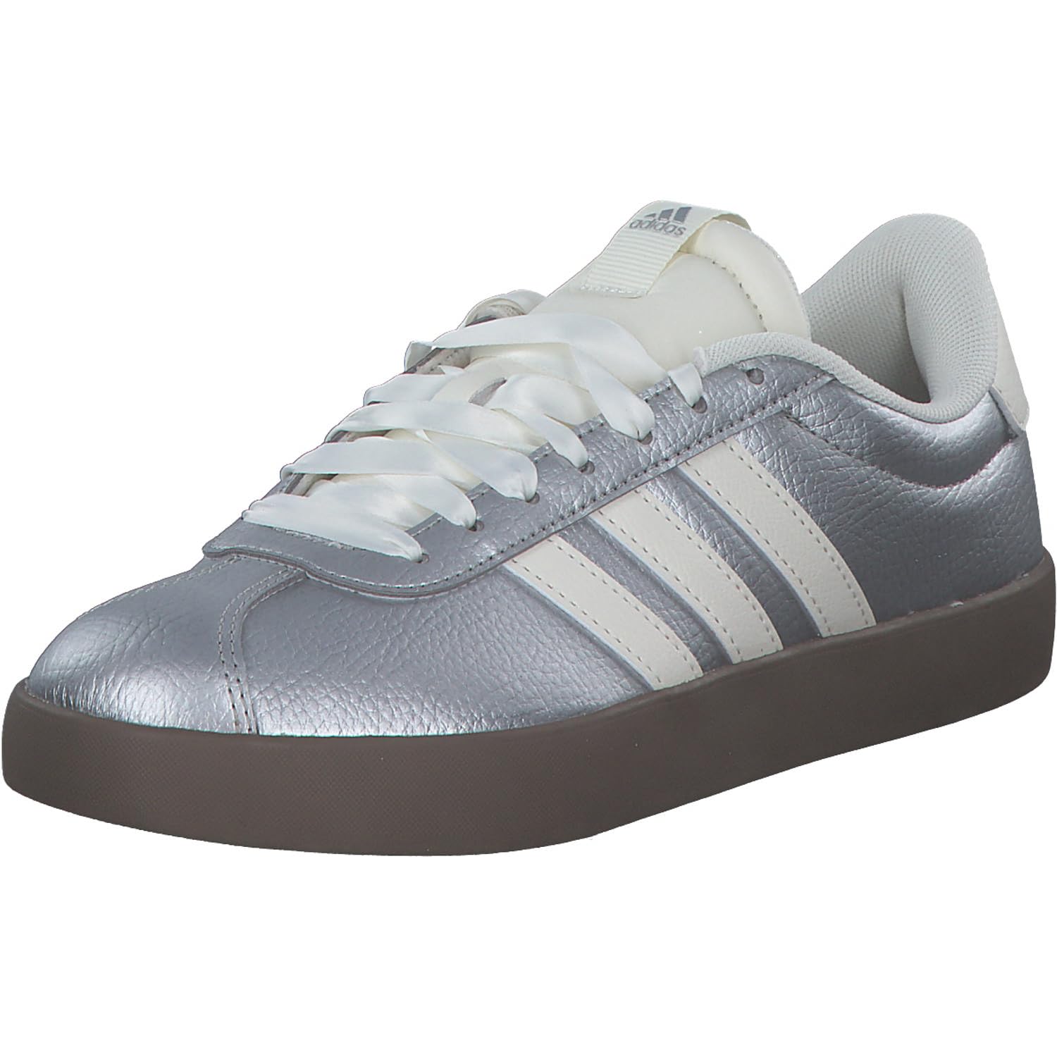Adidas VL Court 3.0 Femme Silver Met Off White Gum-5 F