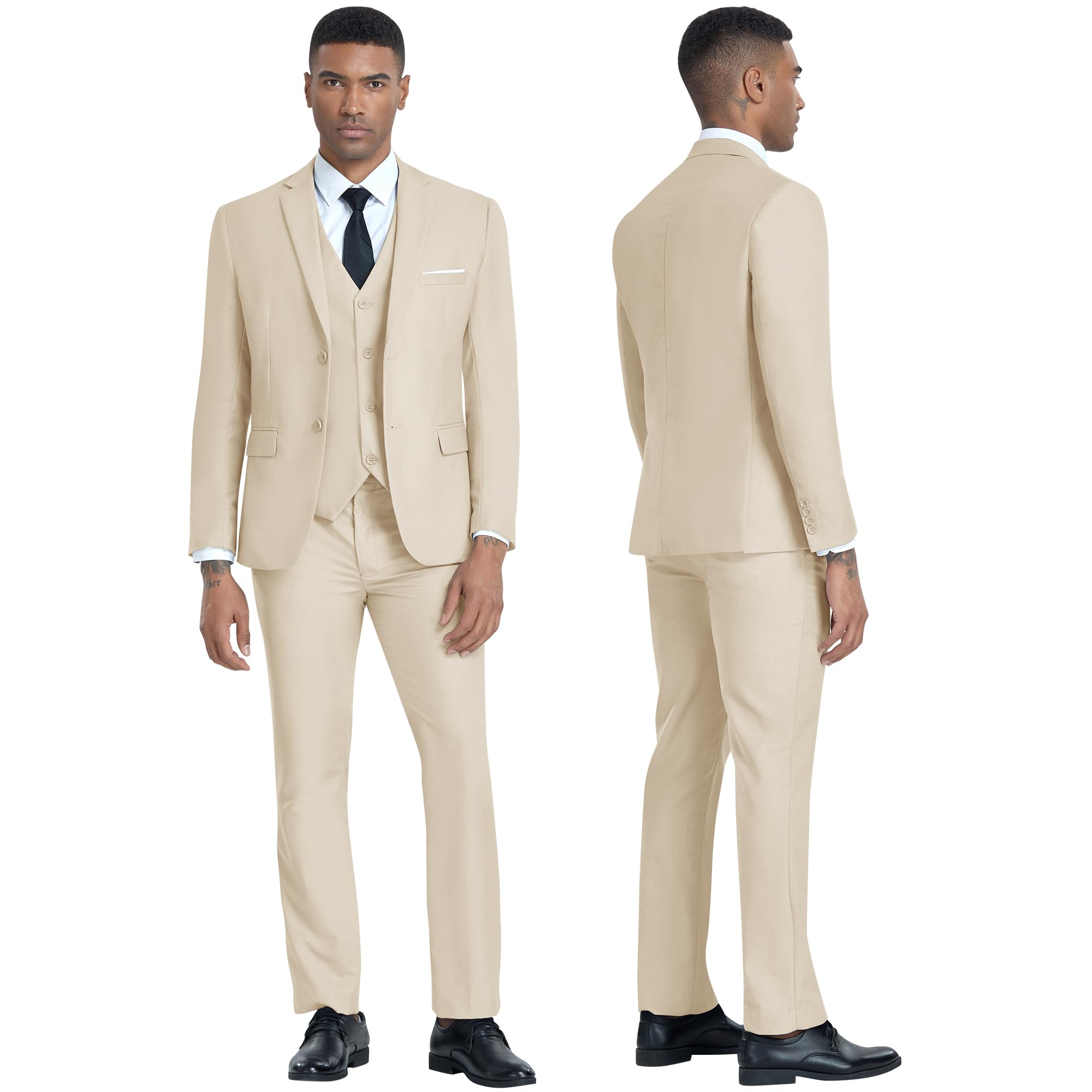 Costume Homme 3 Pièces Beige & Gris H