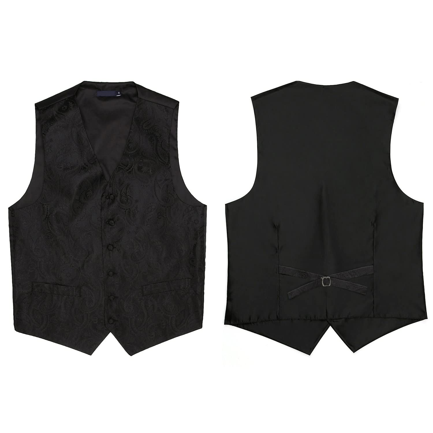 Gilet Homme plus Cravate & Pochette Noir-2 F