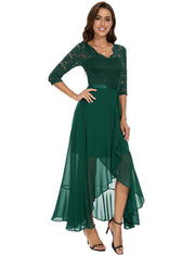 Robe Longue de Soirée Vert Foncé-3 H