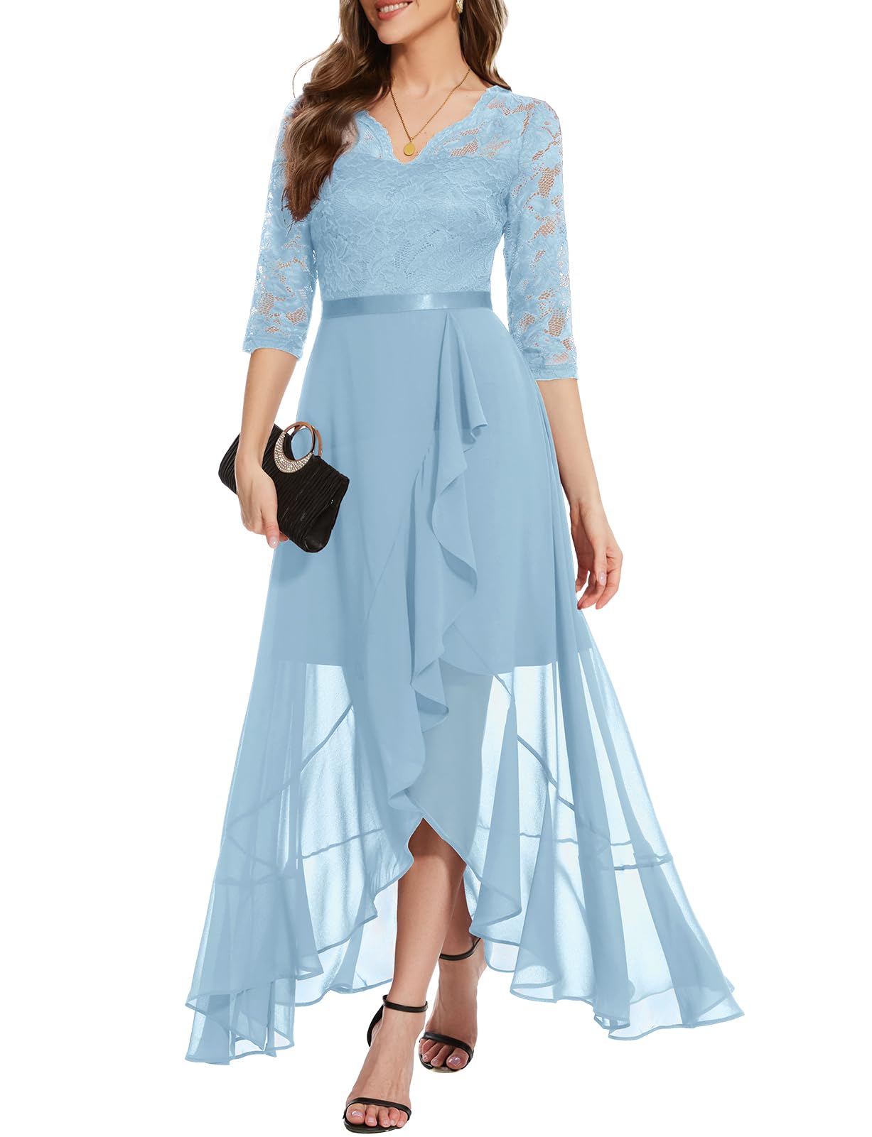 Robe Longue de Soirée Bleu Ciel H