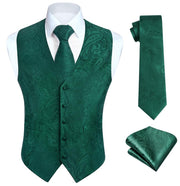 Gilet Homme plus Cravate & Pochette Vert F